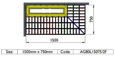IMPEY AQUA-GRADE 800mm LINEAR DRAIN SYSTEM - TWO WALLS - TWO FALLS 1500mm x 750mm for TILED FLOORS, AG80L15075/2F IMPEY AQUA-GRADE 800mm LINEAR DRAIN SYSTEM - TWO WALLS - TWO FALLS 1500mm x 750mm for TILED FLOORS, AG80L15075/2F