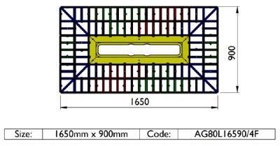 IMPEY AQUA-GRADE 800mm LINEAR DRAIN SYSTEM - NO WALLS - FOUR FALLS 1650mm x 900mm for TILED FLOORS, AG80L16590/4F IMPEY AQUA-GRADE 800mm LINEAR DRAIN SYSTEM - NO WALLS - FOUR FALLS 1650mm x 900mm for TILED FLOORS, AG80L16590/4F