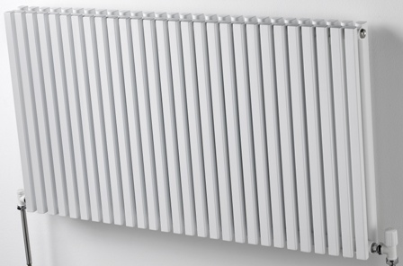 ULTRAHEAT KLON WHITE H420mm x W1067mm MINIMALIST HORIZONTAL DOUBLE 'D' TUBE RADIATOR, KD428W