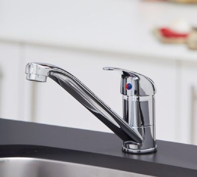 EVO KUBAN CHROME MONO SINGLE LEVER KITCHEN SINK MIXER TAP with SWIVEL SPOUT, KTAP001CP EVO KUBAN CHROME MONO SINGLE LEVER KITCHEN SINK MIXER TAP with SWIVEL SPOUT, KTAP001CP