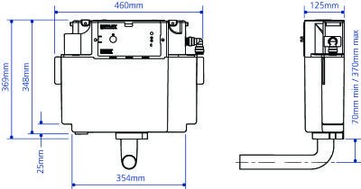 THOMAS DUDLEY VANTAGE SINGLE FLUSH CONCEALED PNEUMATIC CISTERN with 73.5mm ROUND BUTTON, 319787 THOMAS DUDLEY VANTAGE SINGLE FLUSH CONCEALED PNEUMATIC CISTERN with 73.5mm ROUND BUTTON, 319787