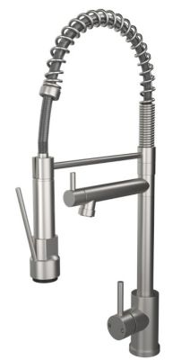 ELLSI GRANDE BRUSHED STEEL MONO SINGLE LEVER KITCHEN SINK MIXER TAP with SWIVEL SPOUT & DIRECTIONAL SPRAY, PDT-000265 *SPECIAL OFFER*
