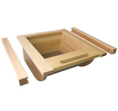 HAFELE 600mm PUL OUT STORAGE BASKET SET with SOLID OAK FRAME, RUNNERS & STAINLESS STEEL BASE, 540.51.405 *SPECIAL OFFER*