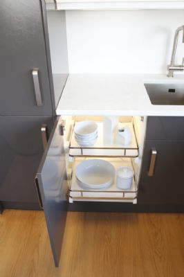 HAFELE 600mm CHROME/WHITE SOFT CLOSING FULL EXTENSION PULL OUT STORAGE BASKET SET, 540.03.707 HAFELE 600mm CHROME/WHITE SOFT CLOSING FULL EXTENSION PULL OUT STORAGE BASKET SET, 540.03.707
