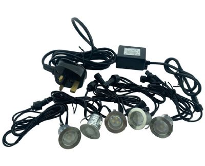 HAFELE STAINLESS STEEL WHITE LED IP67/12v PLINTH LIGHTS (5 x light set), 833.00.483