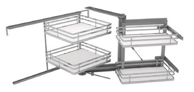 HAFELE CHROME/WHITE LINEAR SOFT CLOSING SWING-OUT/MAGIC CORNER for 800mm CABINET/400mm DOOR L/H, 549.38.748 HAFELE CHROME/WHITE LINEAR SOFT CLOSING SWING-OUT/MAGIC CORNER for 800mm CABINET/400mm DOOR L/H, 549.38.748