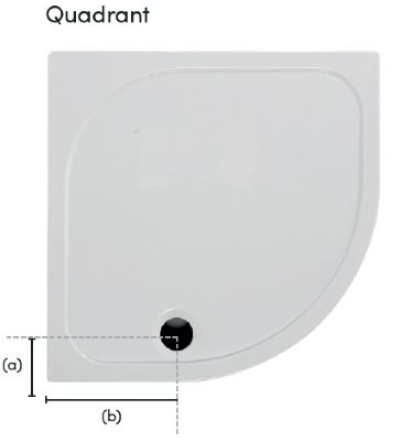 CORAM FLAT TOP WHITE STONE RESIN 800mm x 800mm x 50mm QUADRANT SHOWER TRAY, YAQ80WHI CORAM FLAT TOP WHITE STONE RESIN 800mm x 800mm x 50mm QUADRANT SHOWER TRAY, YAQ80WHI
