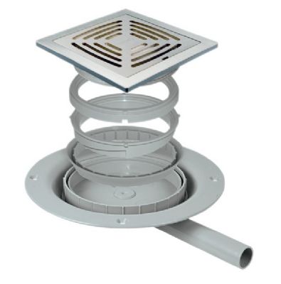 IMPEY AQUA-DEC EASY FIT 'SLOT' BRUSHED STAINLESS STEEL TILED FLOOR GULLY for PUMPED WASTE, DSS2