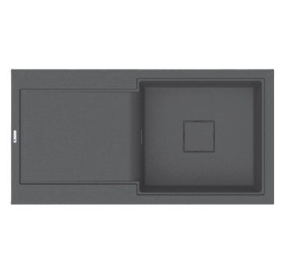 GRANMASTER WATERFALL 100 INSET TITAN GREY QUARTZ SINGLE BOWL SINGLE DRAINER SINK, GRA0112